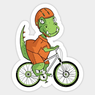 T-rex Dinosaur Riding a Bicycle Sticker